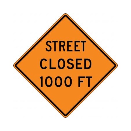 RIGID CONSTRUCT ION SIGN STREET CLOSED FRK273HP